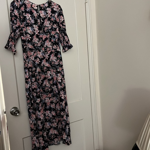 nwt franchesca's floral long dress with slit size: M - Picture 6 of 8